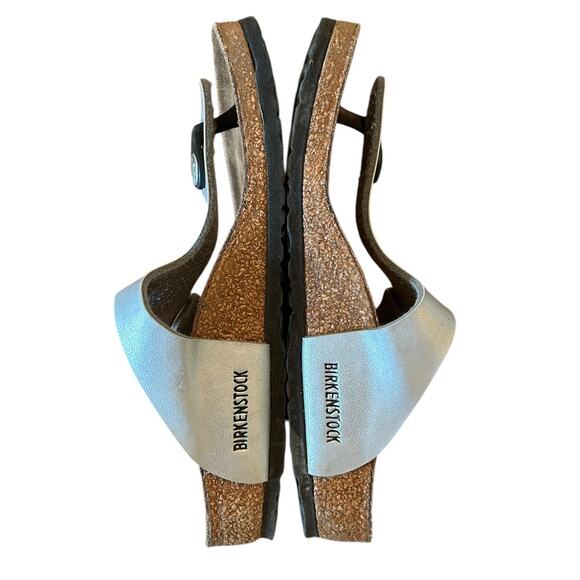 BIRKENSTOCK Silver Gizeh Kids Birko-Flor - Girls Sandals EU 32 US 1 1.5 - Picture 6 of 9